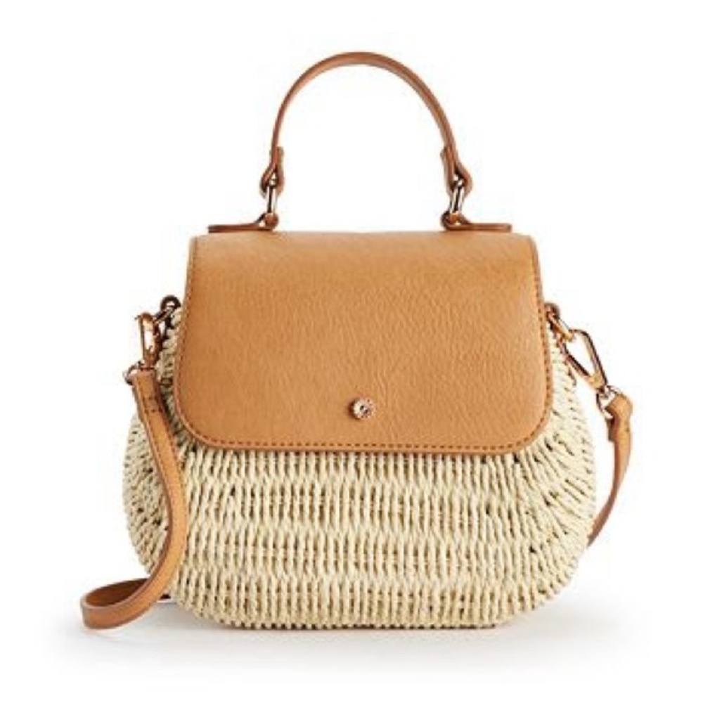 LC Lauren Conrad Wicker Crossbody Bag